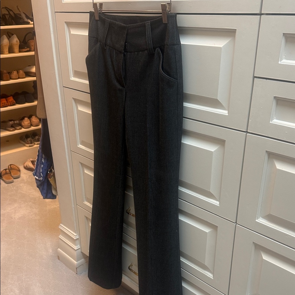 Dark grey stovepipe pants